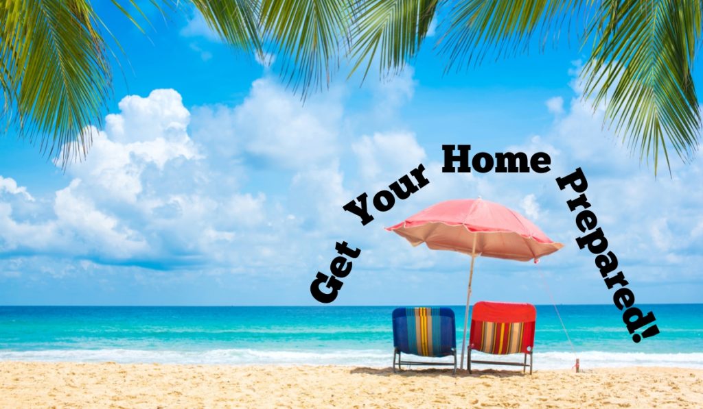 beach chairs on an exotic beach